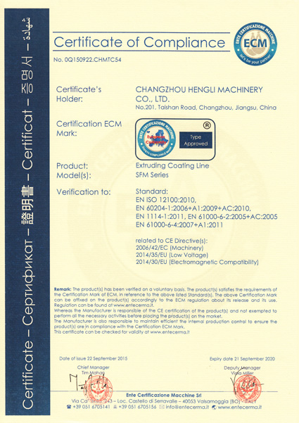 SFM series CE certification